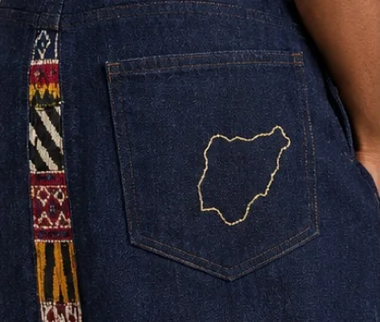 The Nigeria map, embroidered