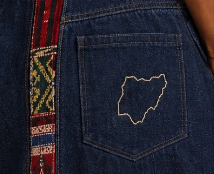The Nigeria map, embroidered