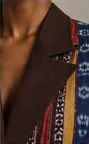 Lapel and shoulder: Idoma, Tiv, Igala and Kano indigo